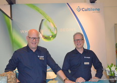 Mario Smid and Remy Maat from Cultilène. Cultilène prioritizes sustainability. The glass wool substrate increases. They use 80% recycled glass for this.